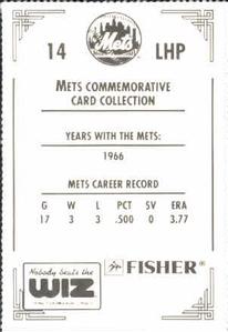 1991 The Wiz New York Mets #14 Gerry Arrigo Back