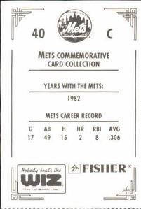 1991 The Wiz New York Mets #40 Bruce Bochy Back