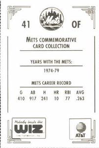 1991 The Wiz New York Mets #41 Bruce Boisclair Back