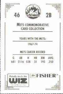 1991 The Wiz New York Mets #46 Ken Boswell Back
