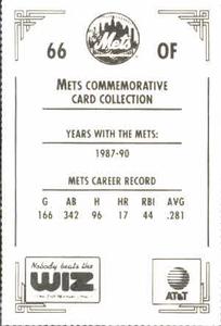 1991 The Wiz New York Mets #66 Mark Carreon Back
