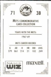 1991 The Wiz New York Mets #71 Ed Charles Back