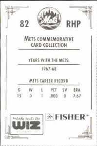 1991 The Wiz New York Mets #82 Bill Connors Back