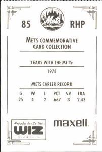 1991 The Wiz New York Mets #85 Mardie Cornejo Back