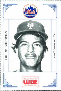1991 The Wiz New York Mets #96 Carlos Diaz Front