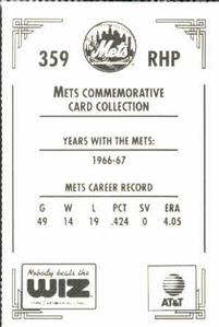 1991 The Wiz New York Mets #359 Bob Shaw Back