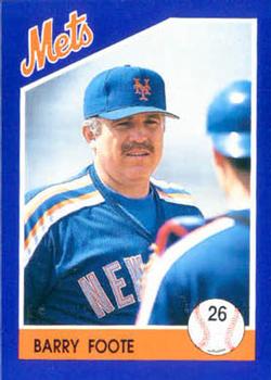 1992 Kahn's New York Mets #NNO Barry Foote Front