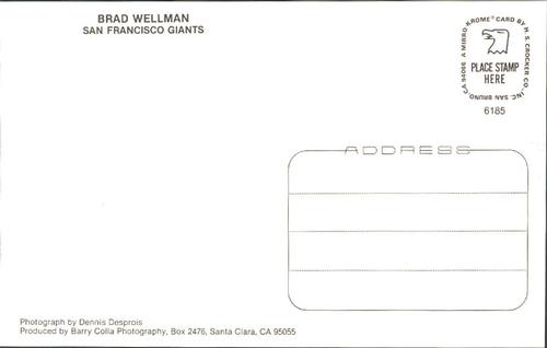 1985 Barry Colla Postcards #6185 Brad Wellman Back