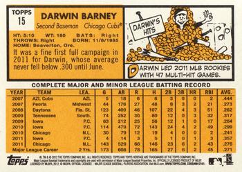 2012 Topps Heritage #15 Darwin Barney Back