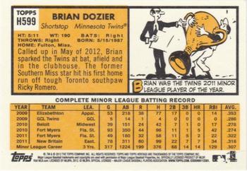 2012 Topps Heritage #H599 Brian Dozier Back