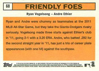 2012 Topps Heritage #68 Friendly Foes (Ryan Vogelsong / Andre Ethier) Back