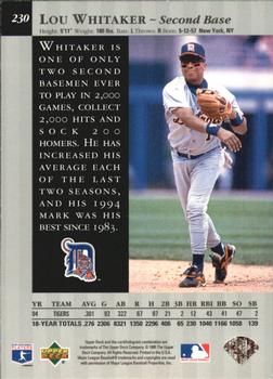 1995 Upper Deck - Special Edition #230 Lou Whitaker Back