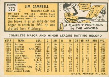 2012 Topps Heritage - 50th Anniversary Buybacks #373 Jim Campbell Back