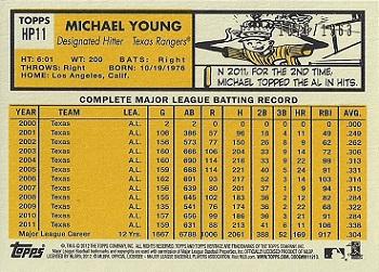 2012 Topps Heritage - Chrome #HP11 Michael Young Back