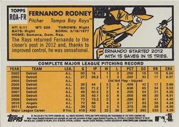 2012 Topps Heritage - Real One Autographs #ROA-FR Fernando Rodney Back