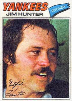 1977 Topps Cloth Stickers #21 Jim Hunter Front