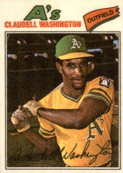 1977 Topps Cloth Stickers #50 Claudell Washington Front