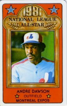 1981 Perma-Graphics All-Star Credit Cards #150-ASN8103 Andre Dawson Front