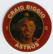 1992 Score 7-Eleven Superstar Action Coins #12 Craig Biggio Front