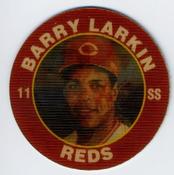 1992 Score 7-Eleven Superstar Action Coins #13 Barry Larkin Front