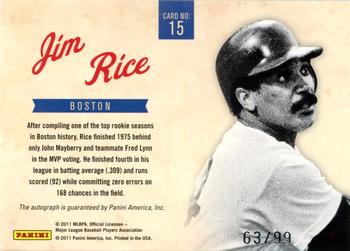 2011 Playoff Contenders - Legendary Debuts Autographs #15 Jim Rice Back