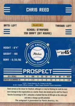 2011 Playoff Contenders - Prospect Ticket #RT45 Chris Reed Back