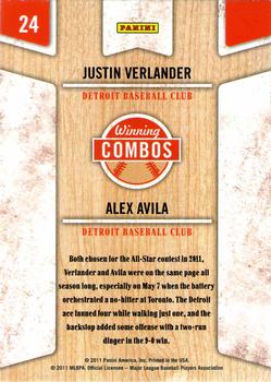 2011 Playoff Contenders - Winning Combos #24 Alex Avila / Justin Verlander Back