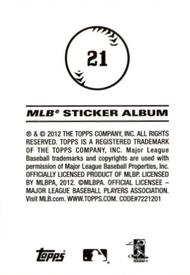 2012 Topps Stickers #21 Derek Jeter Back