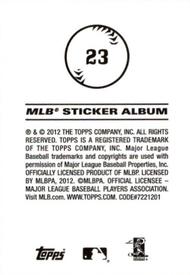2012 Topps Stickers #23 Mark Teixeira Back