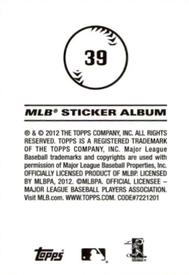 2012 Topps Stickers #39 Brett Lawrie Back