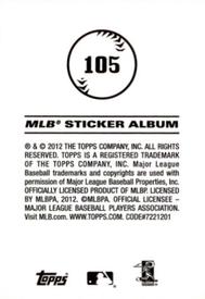 2012 Topps Stickers #105 Brett Anderson Back