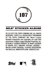2012 Topps Stickers #107 Dallas Braden Back
