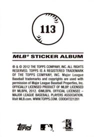 2012 Topps Stickers #113 Justin Smoak Back