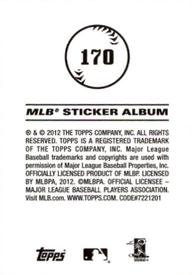2012 Topps Stickers #170 Mike Stanton Back