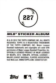 2012 Topps Stickers #227 Brett Wallace Back