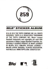 2012 Topps Stickers #259 Justin Upton Back