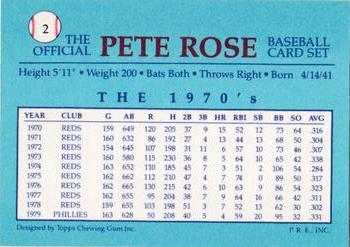 1985 Renata Galasso Pete Rose #2 Pete Rose Back