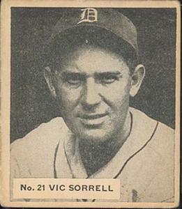 1936 World Wide Gum (V355) #21 Vic Sorrell Front