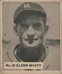 1936 World Wide Gum (V355) #26 Glenn Myatt Front