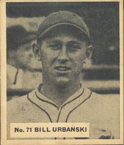 1936 World Wide Gum (V355) #71 Billy Urbanski Front