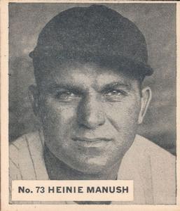 1936 World Wide Gum (V355) #73 Heinie Manush Front