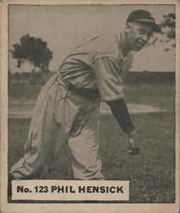 1936 World Wide Gum (V355) #123 Phil Hensiek Front