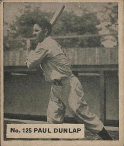 1936 World Wide Gum (V355) #125 Paul Dunlap Front