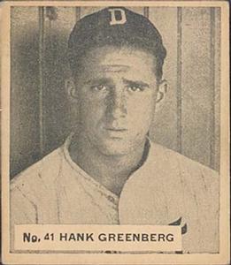 1936 World Wide Gum (V355) #41 Hank Greenberg Front