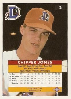 1992-93 Fleer Excel #2 Chipper Jones Back