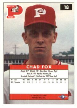 1992-93 Fleer Excel #18 Chad Fox Back