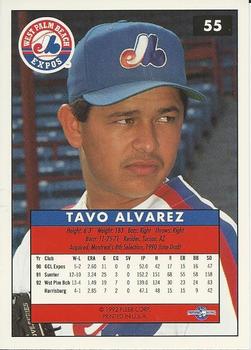 1992-93 Fleer Excel #55 Tavo Alvarez Back