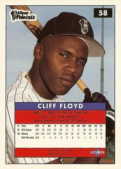 1992-93 Fleer Excel #58 Cliff Floyd Back