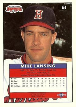 1992-93 Fleer Excel #61 Mike Lansing Back