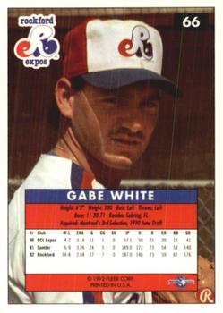 1992-93 Fleer Excel #66 Gabe White Back